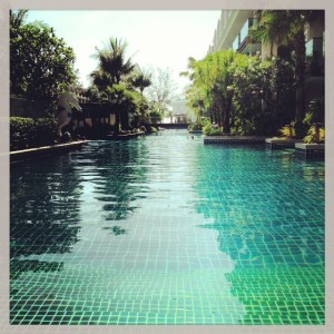 Sunset wing pool- without my feet