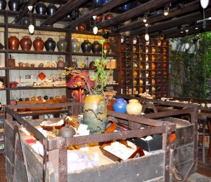 goods on display in an old miners pushcart. Jiufen teahouse...